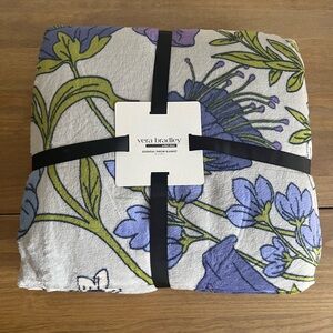 NWT VERA BRADLEY Throw Blanket Coffee Garden Oyster Mushroom Fleece 50” x 80”